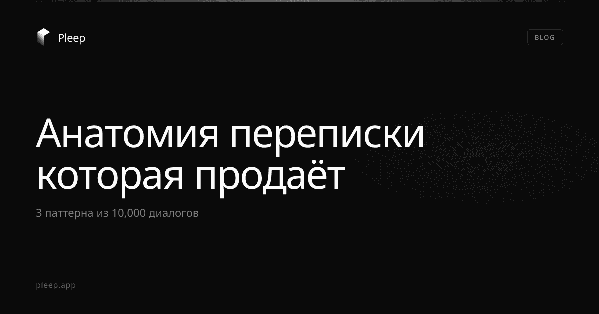 Анатомия переписки которая продаёт — 3 паттерна из 10,000 диалогов